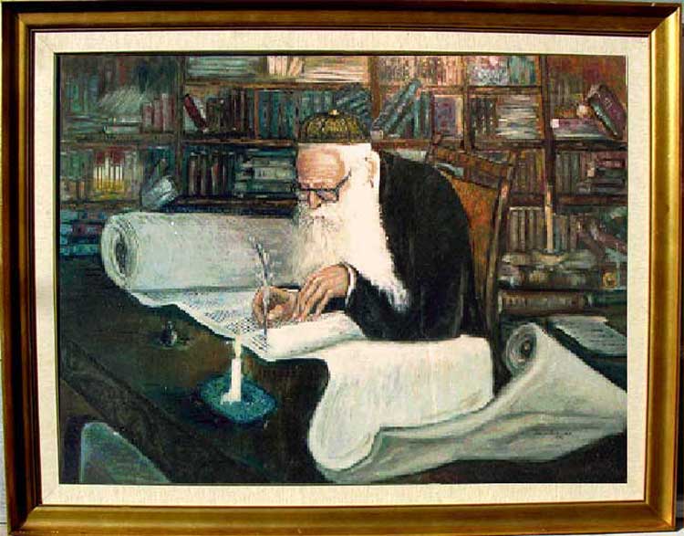 Rabino escribiendo la 